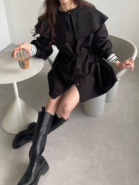 「andme（アンドミー）のアイテム（ジャケット/アウター）」を使った、andmeさん（レディース・160cm）の春コーディネート