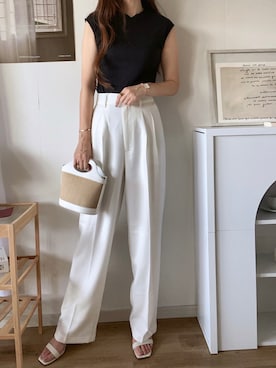 「andme（アンドミー）のアイテム」を使った、andmeさん（骨格ウェーブ・レディース・160cm）の夏コーディネート