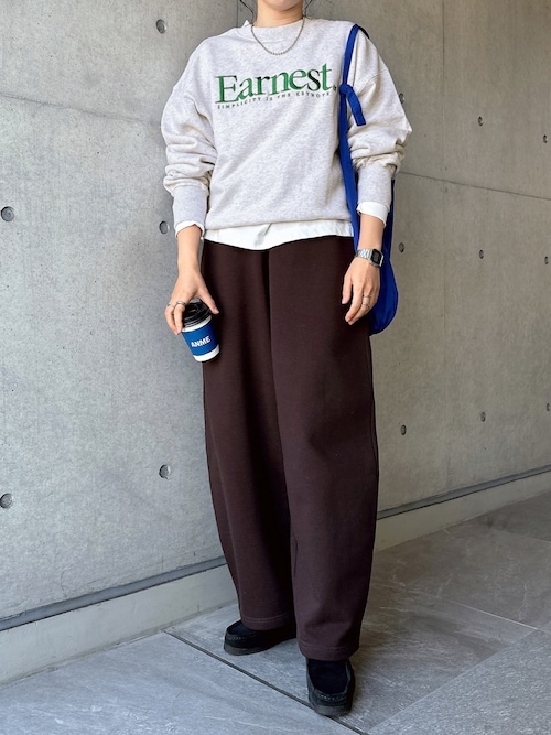 Earnestエンブロイダリー裏毛スウェットトップス