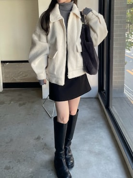「andme（アンドミー）のアイテム（ジャケット/アウター）」を使った、andmeさん（レディース・161cm）の秋コーディネート