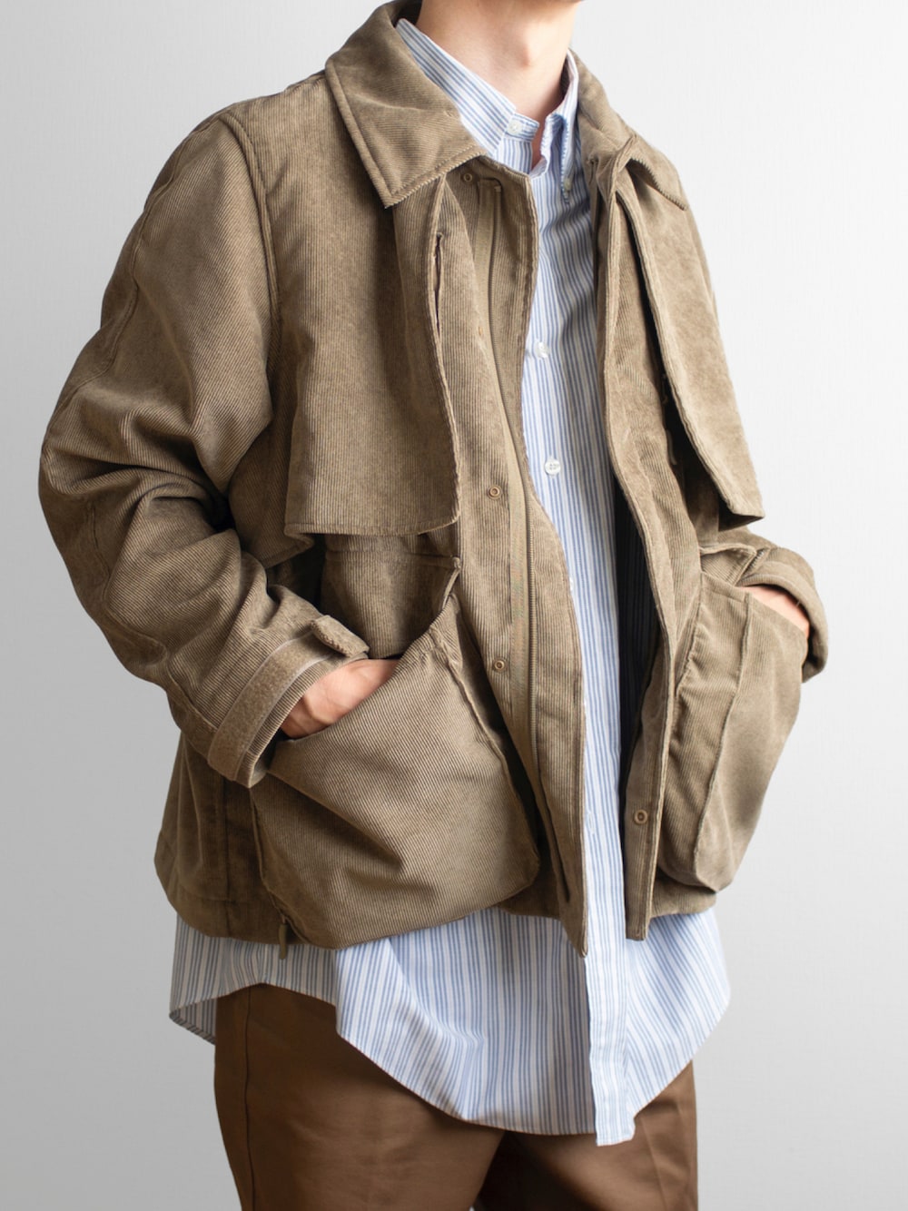 「ABU GARCIAの[ アブガルシア ] SC ★ Abu Garcia CORD フィッシング ジャケット（その他アウター、ブラウン系）」を使った、Sunday_wearさん（メンズ・171cm）の秋コーディネートの1枚目の写真