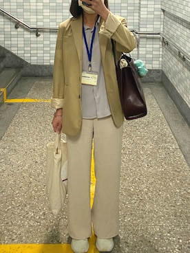 「アイテム（シャツ/ブラウス、シルバー系）」を使った、winter 🐠さん（レディース・160cm）の春コーディネート