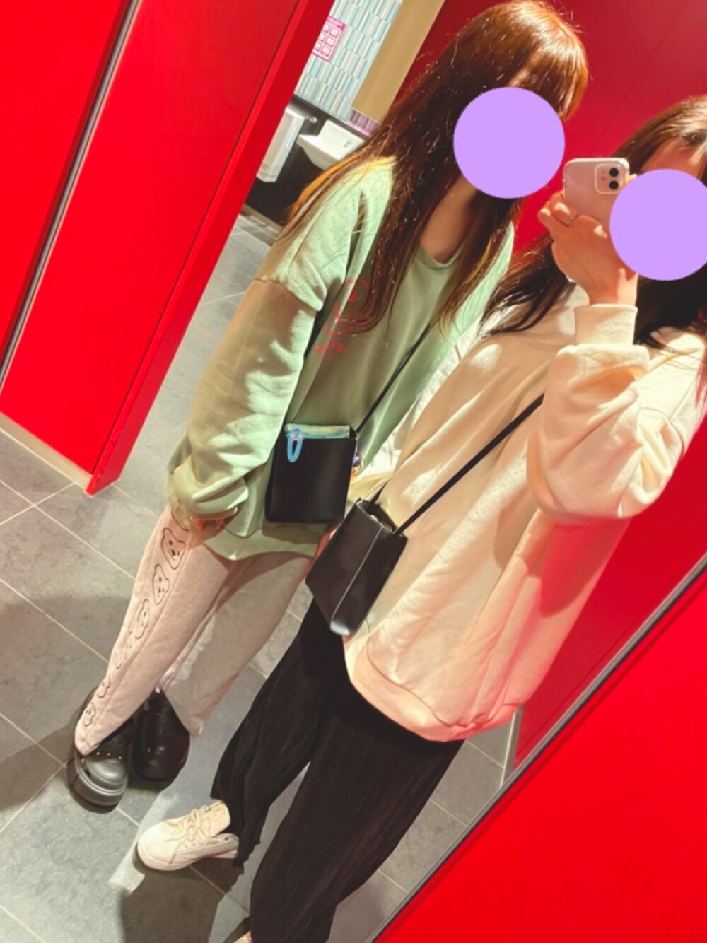 「雨の日コーデ、おやすみコーデ、休日コーデ、SHEIN、shein」｜「SHEINのアイテム（スウェット、グリーン系）」を使った、riiiiさん（レディース・162cm）の春コーディネートの1枚目の写真