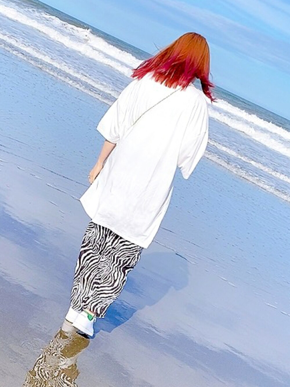 「プチプラコーデ」｜「SHEINのアイテム（Tシャツ/カットソー、ホワイト系）」を使った、riiiiさん（レディース・162cm）の夏コーディネートの1枚目の写真