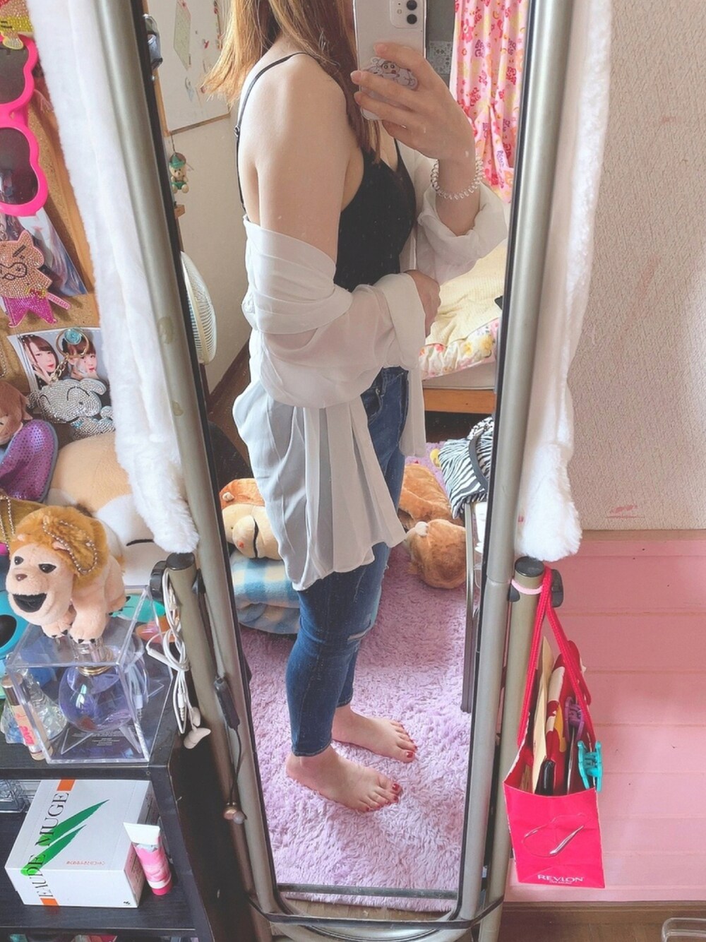 「SHEINのアイテム（キャミソール、ブラック系）」を使った、riiiiさん（レディース・162cm）の夏コーディネートの1枚目の写真