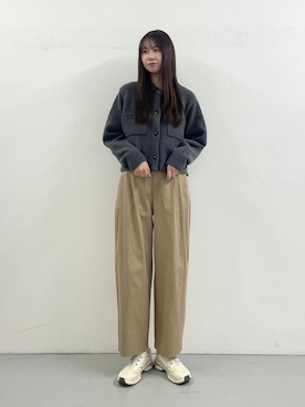 「URBAN RESEARCH DOORS（アーバンリサーチドアーズ）のラメコクーンパンツ（その他パンツ、ベージュ系）」を使った、macoさん（レディース・172cm）の秋コーディネート