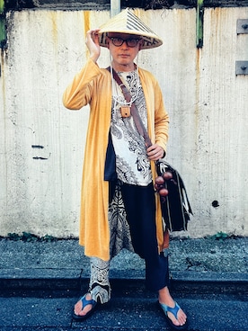 「チャイハネ（チャイハネ）のアイテム（パンツ）」を使った、中野さん（メンズ・174cm）の夏コーディネート