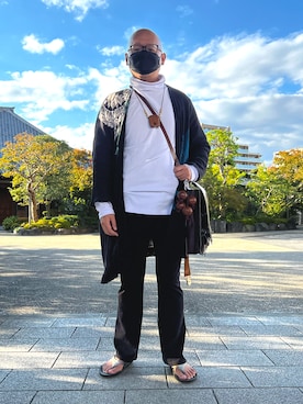 「チャイハネ（チャイハネ）のアイテム（カーディガン/ボレロ）」を使った、中野さん（メンズ・174cm）の秋コーディネート
