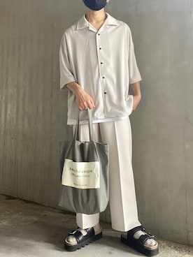 「MAISON SPECIAL（メゾンスペシャル）のアイテム（サンダル）」を使った、lippyさん（メンズ・162cm）の夏コーディネート