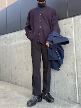 「RUUBON」｜「アイテム（ブルゾン）」を使った、lippyさん（メンズ・162cm）の冬コーディネート