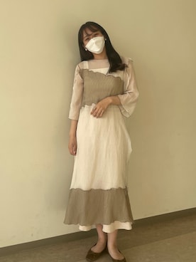 「大学生コーデ」｜「アイテム（ワンピース/ドレス）」を使った、ジュンさん（レディース・164cm）の夏コーディネート