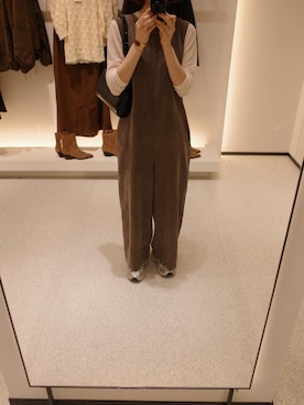 「アイテム（サロペット/オーバーオール）」を使った、mさん（レディース・158cm）の秋コーディネート