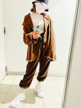 「メンズライクコーデ」｜「アイテム（その他トップス）」を使った、r y o .さん（レディース・158cm）の秋コーディネート