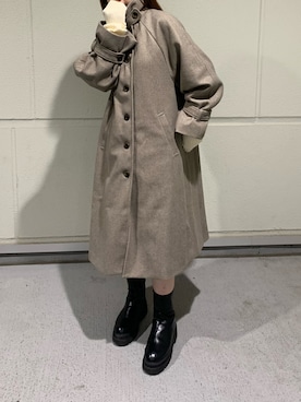 「tiptop」｜「アイテム（ステンカラーコート）」を使った、maiさん（レディース・160cm）の秋コーディネート