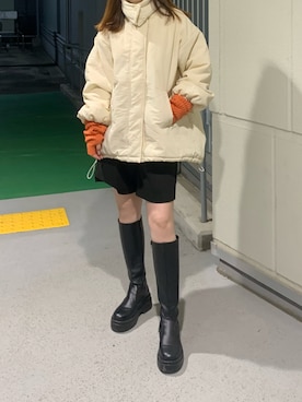 「アイテム（アームカバー）」を使った、maiさん（レディース・160cm）の秋コーディネート