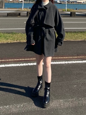 「tiptop」｜「アイテム（トレンチコート）」を使った、maiさん（レディース・160cm）の秋コーディネート