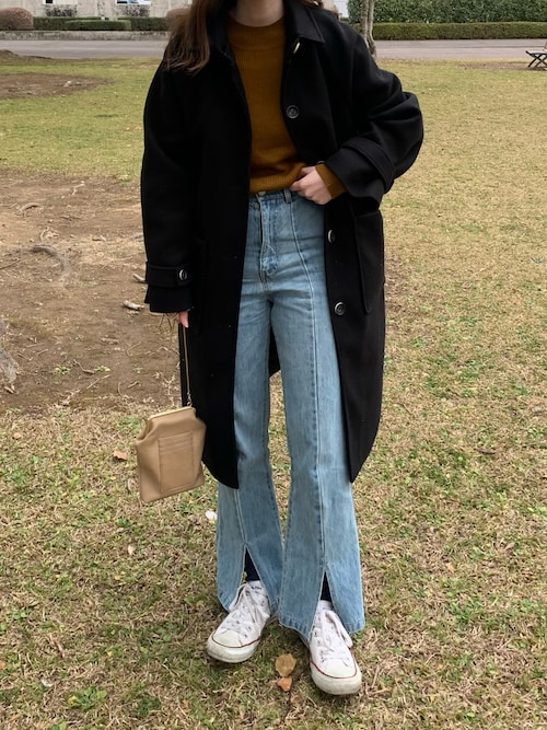 2サイズ展開】スリットセミフレアデニム【web限定アイテム・Sサイズ