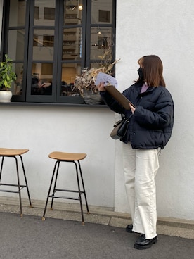 「Levi's（リーバイス）のアイテム（ダウンジャケット/コート）」を使った、mAi,さん（レディース・158cm）の春コーディネート