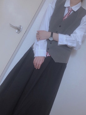 「アイテム（ベスト）」を使った、月城さん（メンズ・160cm）の春コーディネート