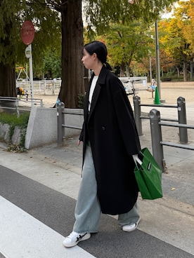 「アイテム（チェスターコート）」を使った、yuiさん（レディース・162cm）の冬コーディネート