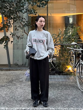 「DISCOAT（ディスコート）のアイテム（スウェット）」を使った、yuiさん（レディース・162cm）の春コーディネート