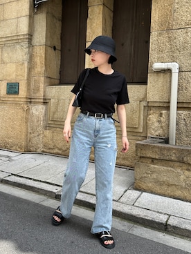 「DISCOAT（ディスコート）のアイテム（パンツ）」を使った、yuiさん（レディース・162cm）の夏コーディネート