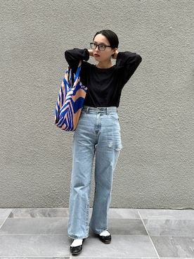 「DISCOAT（ディスコート）のアイテム（パンツ）」を使った、yuiさん（レディース・162cm）の春コーディネート