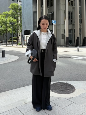 「アイテム（パーカー）」を使った、yuiさん（レディース・162cm）の秋コーディネート