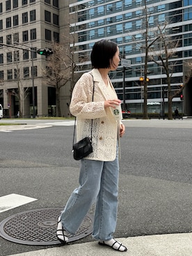 「DISCOAT（ディスコート）のアイテム（ジャケット/アウター）」を使った、yuiさん（レディース・162cm）の春コーディネート