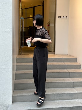 「DISCOAT（ディスコート）のアイテム（パンツ）」を使った、yuiさん（レディース・162cm）の夏コーディネート
