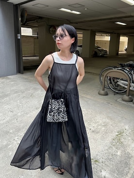 「DISCOAT（ディスコート）のアイテム（ワンピース/ドレス）」を使った、yuiさん（レディース・162cm）の夏コーディネート