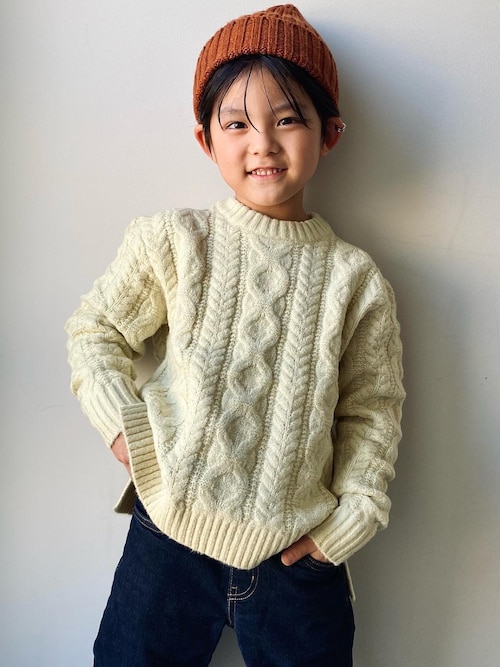 セール】キッズ ウォッシャブルケーブルニット（ニット/セーター