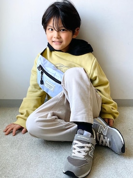 「D.fesense（ディーフェセンス）のアイテム（パンツ）」を使った、𝗧𝗼𝗻𝗮𓃟𝗡𝗮𝘀𝗵𝗶さん（キッズ・110cm）の冬コーディネート