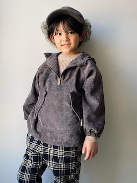 「MAKE YOUR DAY（メイクユアデイ）のアイテム（パーカー）」を使った、𝗧𝗼𝗻𝗮𓃟𝗡𝗮𝘀𝗵𝗶さん（キッズ・110cm）の冬コーディネート