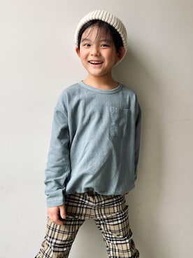 「＆yam（アンドヤム）のアイテム（パンツ）」を使った、𝗧𝗼𝗻𝗮𓃟𝗡𝗮𝘀𝗵𝗶さん（キッズ・110cm）の冬コーディネート