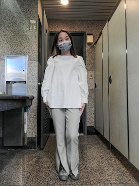 「MUJI」｜Pinguuさん（レディース・155cm）の冬コーディネート