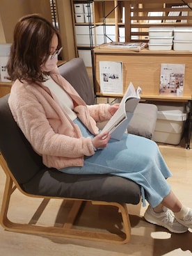 「MUJI」｜「アイテム（その他アウター）」を使った、Pinguuさん（レディース・155cm）の冬コーディネート