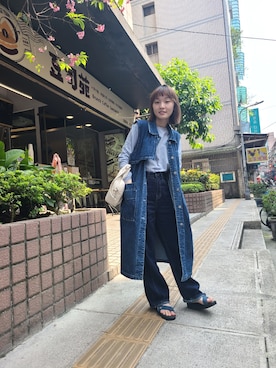 「MUJI」｜「アイテム（ジャケット/アウター）」を使った、Pinguuさん（レディース・155cm）の春コーディネート