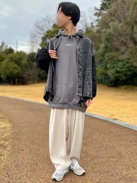 「ADRER（アドラー）のアイテム（デニムジャケット）」を使った、iciさん（メンズ・172cm）の冬コーディネート
