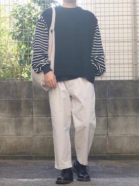 「RUUBON（ルーボン）のアイテム（その他パンツ）」を使った、シゲさん（メンズ・170cm）の秋コーディネート