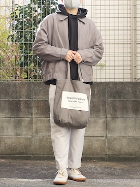 「RUUBON（ルーボン）のアイテム（パーカー）」を使った、シゲさん（メンズ・170cm）の冬コーディネート