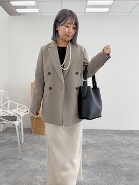 「LOWRYS FARM（ローリーズファーム）のパールタレンネックレス　249411（ネックレス）」を使った、ぴんさん（レディース・153cm）の秋コーディネート