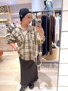 「LEPSIM（レプシィム）のストレッチサテンスカート　497324（スカート）」を使った、ぴんさん（レディース・153cm）の秋コーディネート