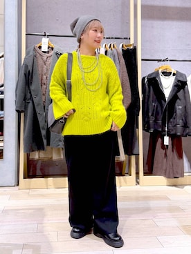 「アイテム（アクセサリー、グレー系）」を使った、ぴんさん（レディース・153cm）の冬コーディネート