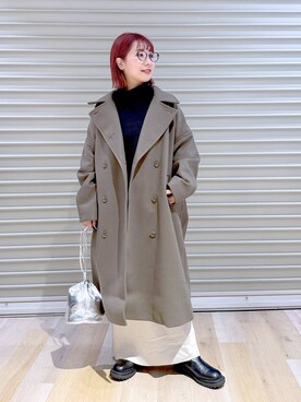 「LEPSIM（レプシィム）のアイテム（チェスターコート）」を使った、ぴんさん（レディース・153cm）の冬コーディネート