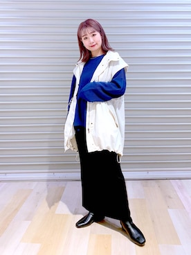 「アイテム（ミリタリージャケット、ホワイト系）」を使った、ぴんさん（レディース・153cm）の秋コーディネート