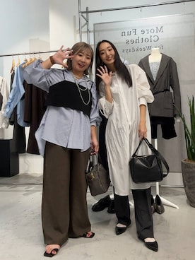 「アイテム（シャツワンピース）」を使った、ぴんさん（レディース・153cm）の秋コーディネート