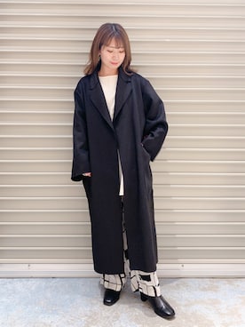 「ジーナシス」｜「アイテム（その他アウター）」を使った、ぴんさん（レディース・153cm）の秋コーディネート