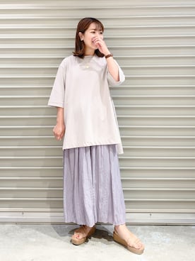 「スカーチョ」｜「アイテム（その他）」を使った、ぴんさん（レディース・153cm）の夏コーディネート