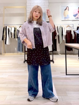 「GLOBAL WORK（グローバルワーク）のUNISEX/ステンレスショートチェーンネックレス/324415（ネックレス、その他）」を使った、ぴんさん（レディース・153cm）の春コーディネート